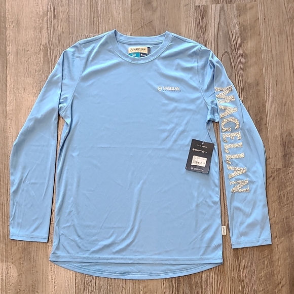 Magellan Outdoors Fish Gear Caddolake Blue Long Sleeve Shirt Size XL - Picture 1 of 6